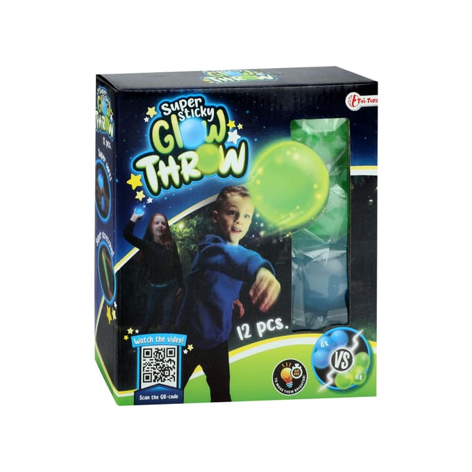 Sticky Stretch Ballen Glow in the Dark, 12st