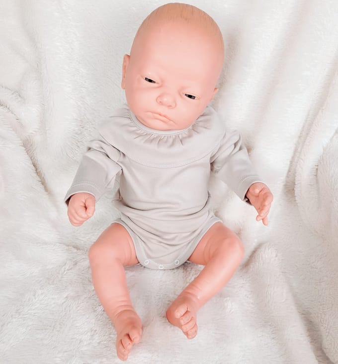 Romper babidu 1117 zand, ruchekraag