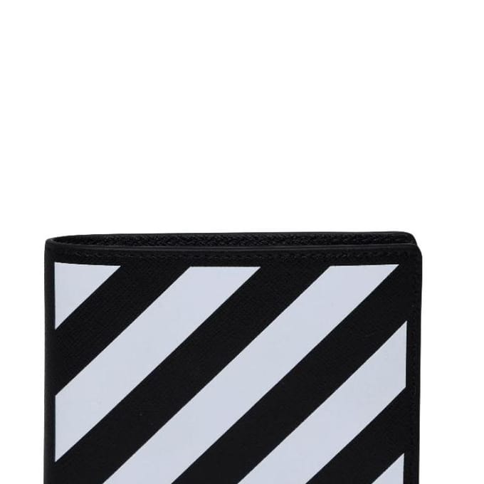 Off-White leren portemonnee met logo-print voor heren, zwart-wit OMNC039S22LEA0011001 Box(Basic Set+Box) white