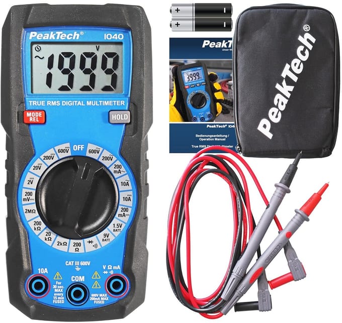 Compacte digitale multimeter TRMS 600V - Ideaal voor spanning-, stroom-, weerstand-, capaciteit- en continuïteitstests