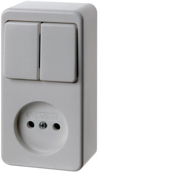 Hager Berker Combinatieschakelaar Contactdoos Zonder Massacontact Serie - 61673549 - E3H9A