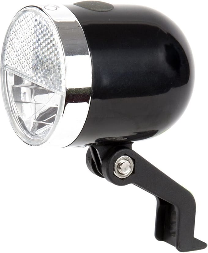 Ikzi NERO - Fietskoplamp - Retro - 10 Lux - Batterij - Zwart