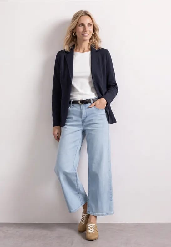 Eenvoudige blazer in effen kleur