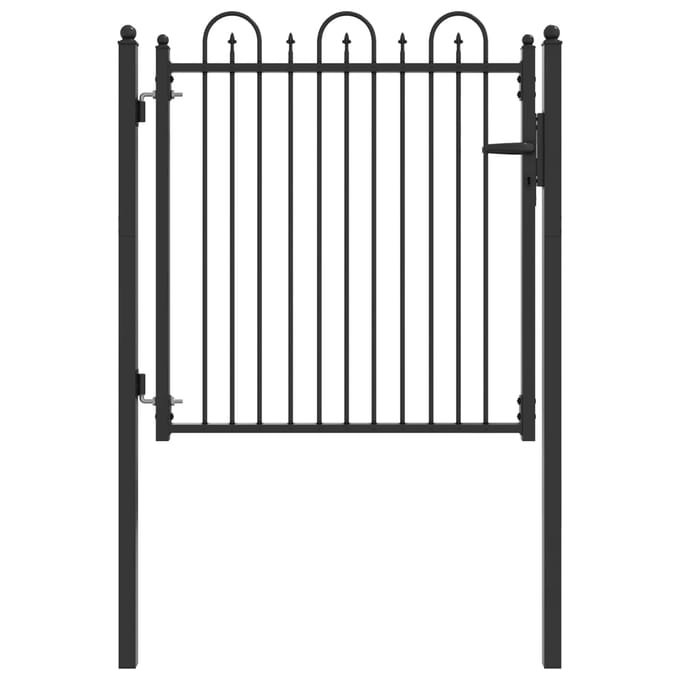 vidaXL - Hekpoort - DRONTEN - 100 - x - 100 - cm - Vergrendelbaar - Metaal - Zwart