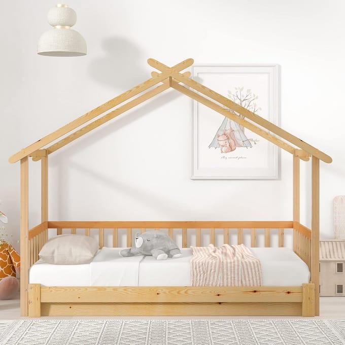 Kindebed Boomhut Uitschuifbaar Houten Dagbed Twee Personen