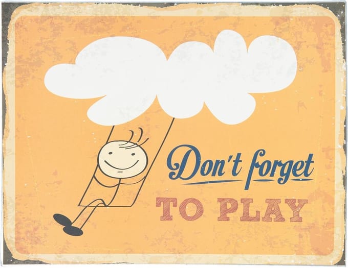 Tekstbord Don't forget TO PLAY - Metaal - 30 x 40 cm