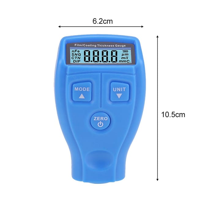Verfdiktemeter Laagdiktemeter Verfdieptemeter met LCD-scherm met achtergrondverlichting oranje