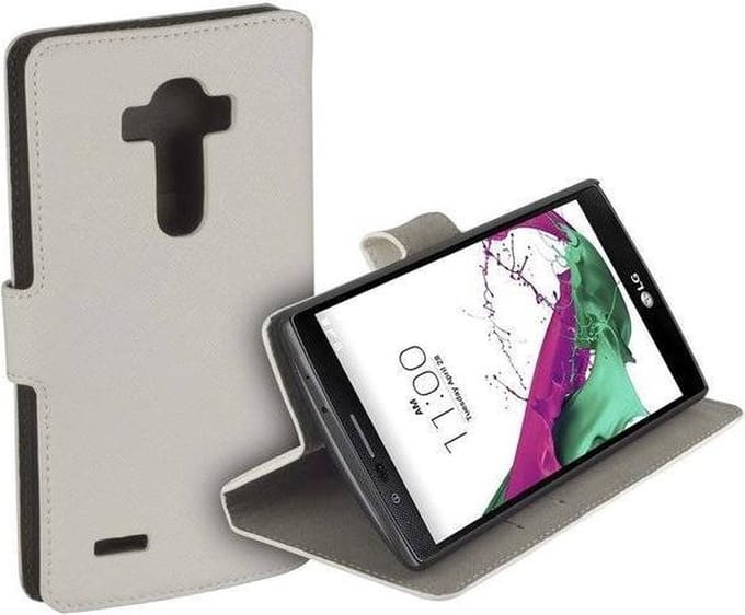 HC wit bookcase voor de  LG G4 Hoesje