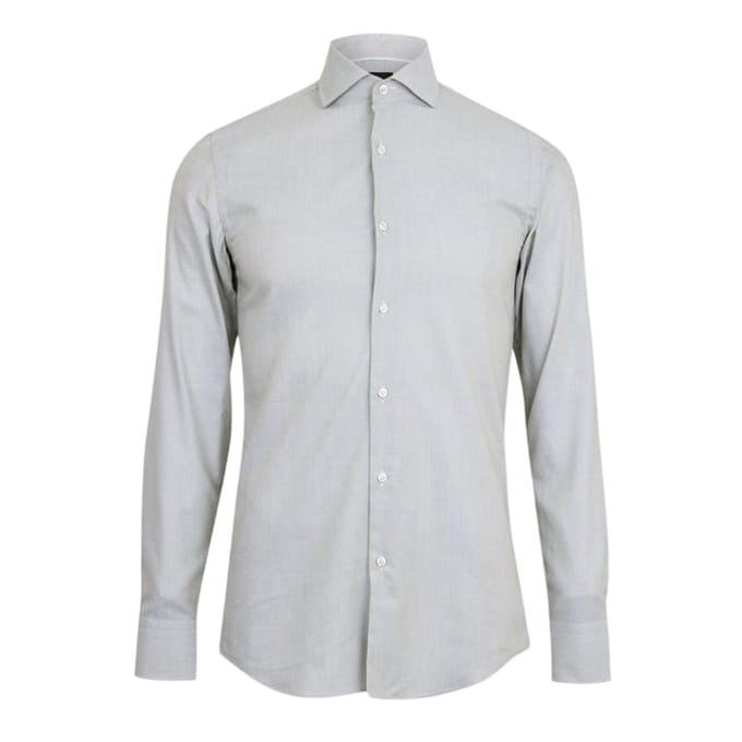Boss Heren Overhemd met Spread Collar en Lange Mouwen (Lichtgrijs)