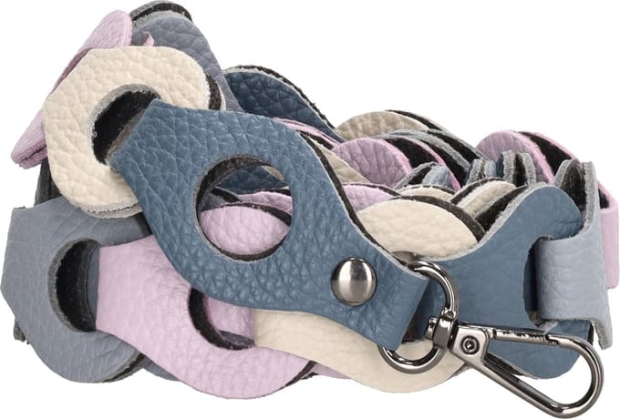 Charm London Anna Schouderband - 100% Leer - Leren Tas - Blauw multi