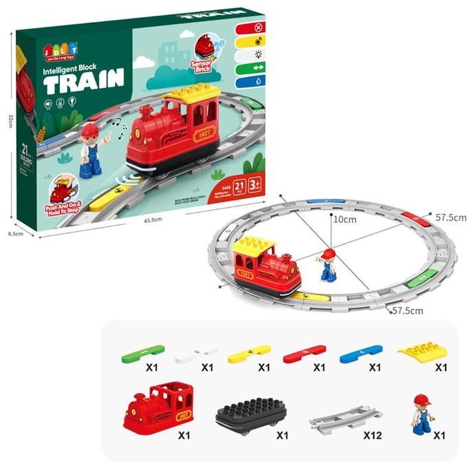 Grote Constructieblokken Werkt ideaal als Kindercadeau met Treinset DIY Spoorbaan Monteren Interactief Leren-