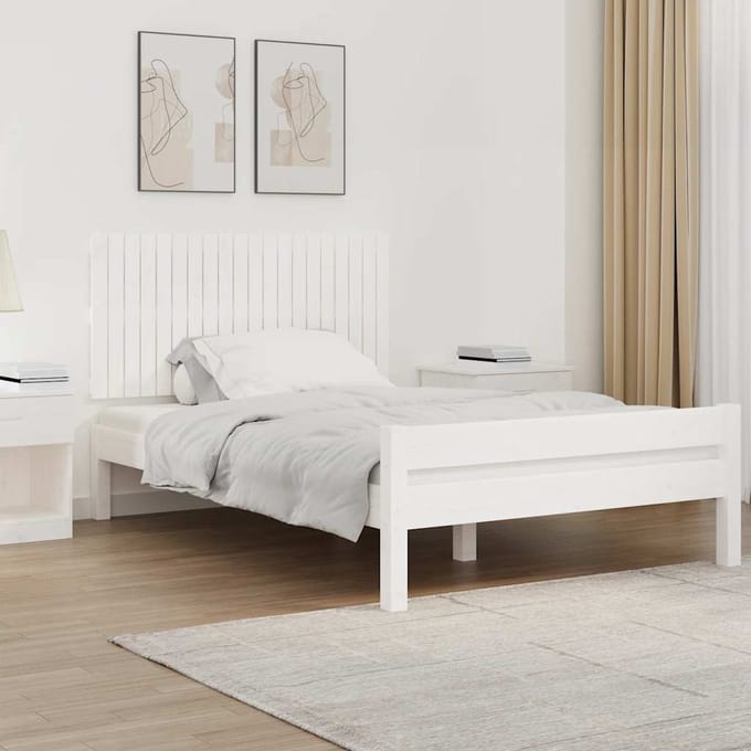 vidaXL - Wandhoofdbord - 127,5x3x60 - cm - massief - grenenhout - wit