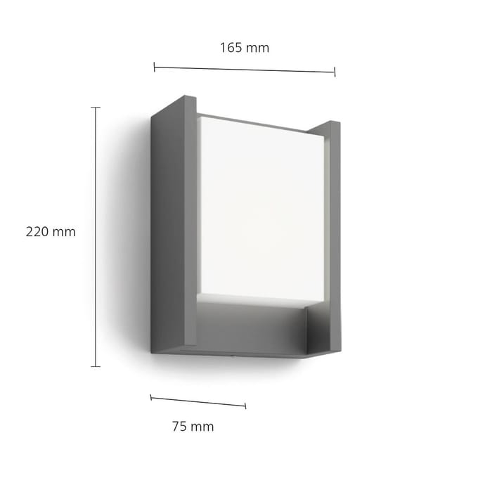 Philips Arbour wandlamp - Ultra Efficient - antraciet - 3,8W