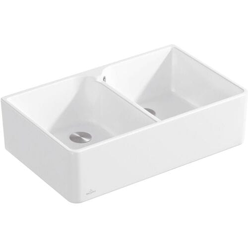Villeroy & Boch sink double sink 80 cm, drain set with manual override 638001RW