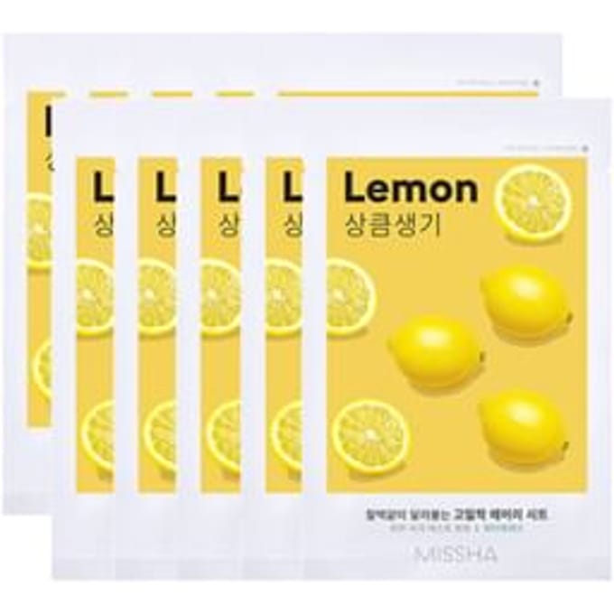 Masque en tissu - MISSHA - Citron - 19 g - Éclaircissant - Hydratant - Vegan