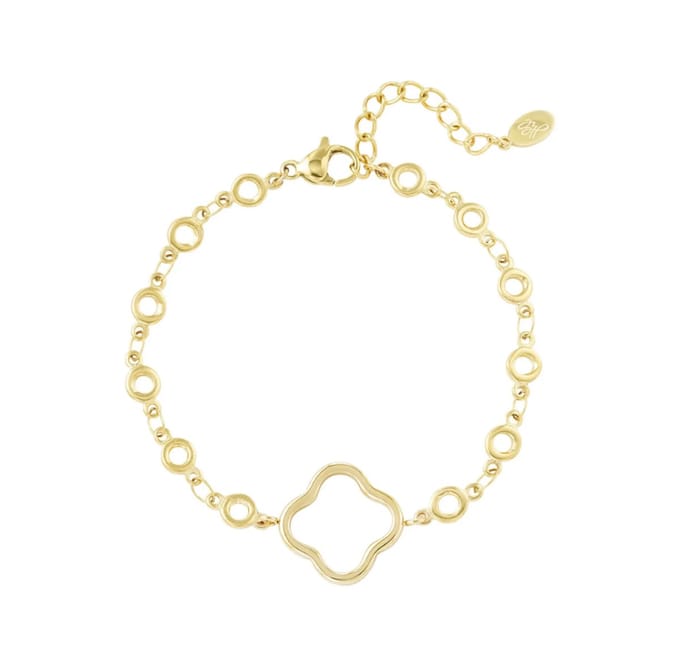 Armband - Goudkleurig - RVS - Klaver - Minimalistisch