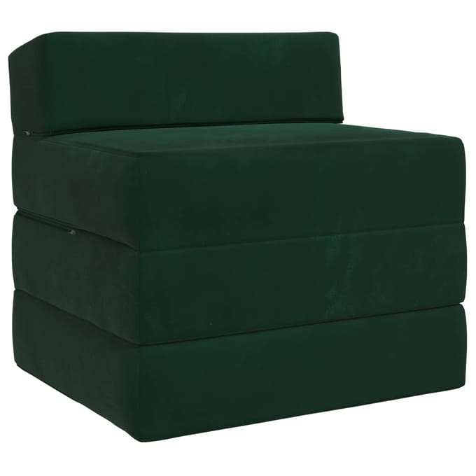 vidaXL - Vouwbare - Sofa - Bed - Donkergroen - 70 - x - 60 - x - 63 - cm - Fluweel
