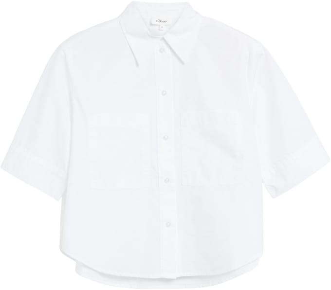 Dames Popeline Blouse met Borstzak en Vierkante Plunje s.Oliver
