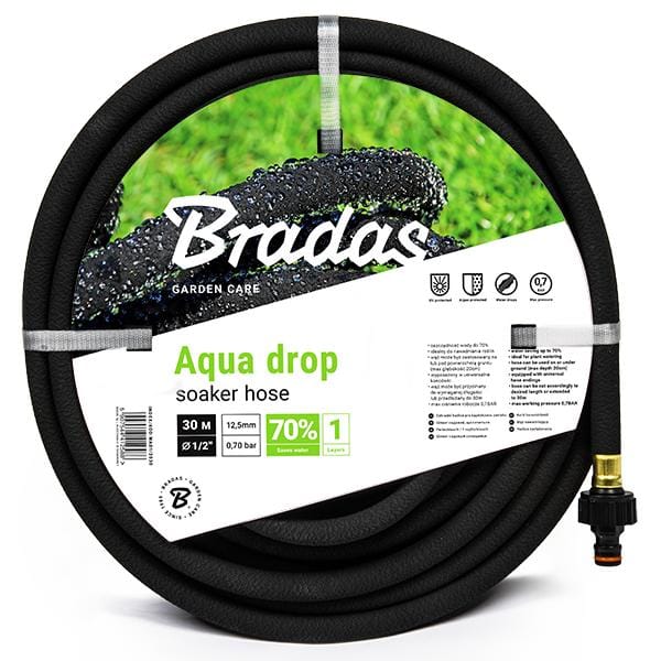 Bradas AQUA-DROP Druppelslang Set – 1/2" (13 mm) × 30 m – Inclusief Snelkoppelingen – Waterbesparend