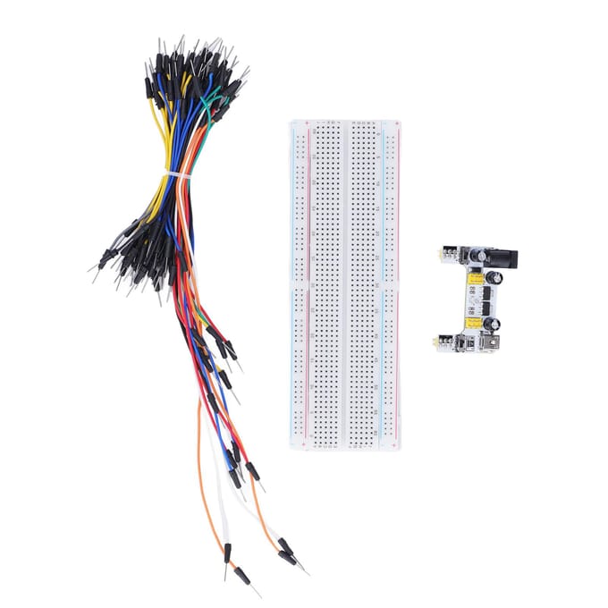 Kit Platine d'Essai Électrique 830 Points de Connexion pour Débutant avec Alimentation Câbles Jumper 12V
