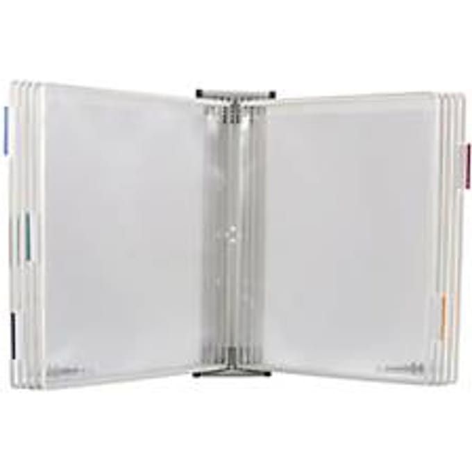 Antibacterieel displaypaneelsysteem Tarifold Sterifold, wandhouder met 10 panelen in A4-formaat, wit