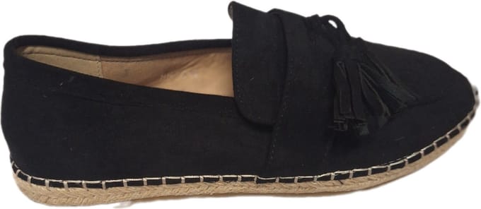LUCKYSHOES-LOAFER-SUEDELOOK-BLACK-ESPADRILLE-37