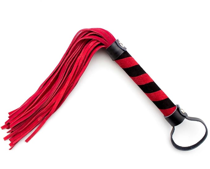 Smart Moves - Lederen Flogger - 39 cm - Rood/Zwart