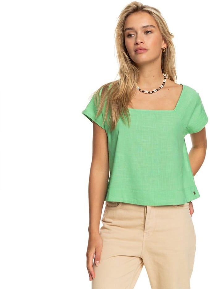 Roxy Ocean Amor T-shirt Met Korte Mouwen Groen S Vrouw