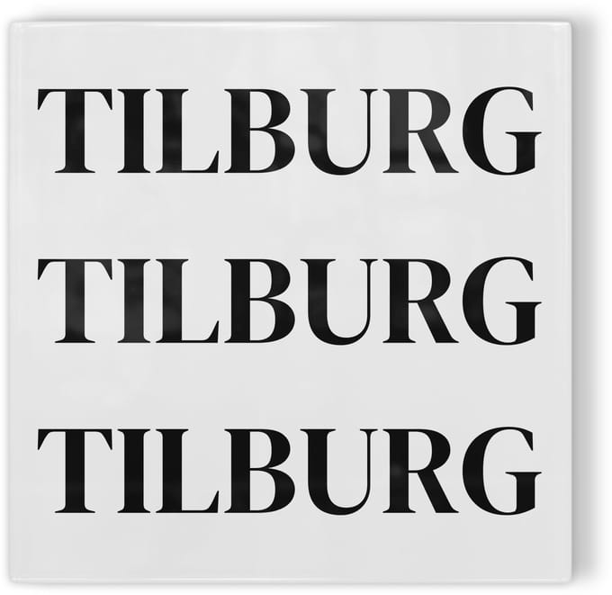 Tegeltje Tilburg - wit zwart - tegeltje stad - tegeltje met tekst
