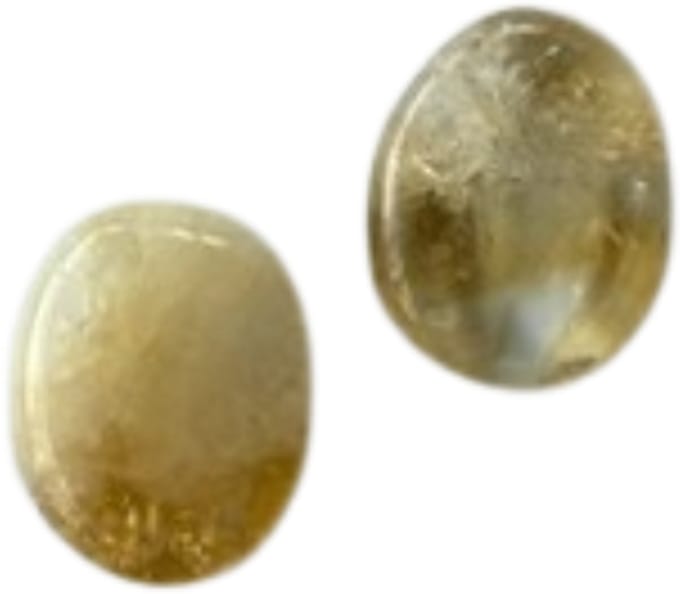 Citrien - edelsteen - 2 steentjes - derde chakra - voor een vredig gevoel