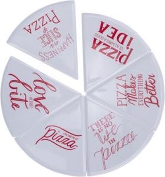 Cosy&Trendy Pizzabordjes - Set-6 - Rood Wit - 22,4cm x 23,2cm - melamine