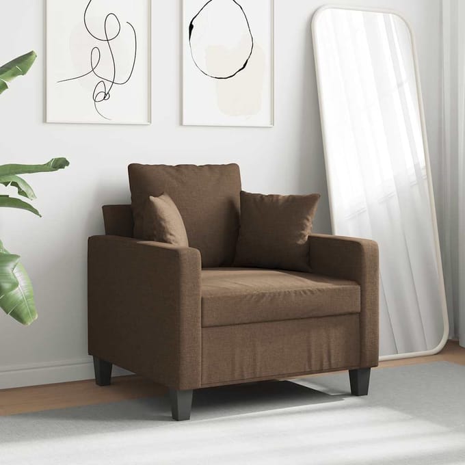 Vidaxl Fauteuil, Bruin, 60 Cm, Bekleed met Stof