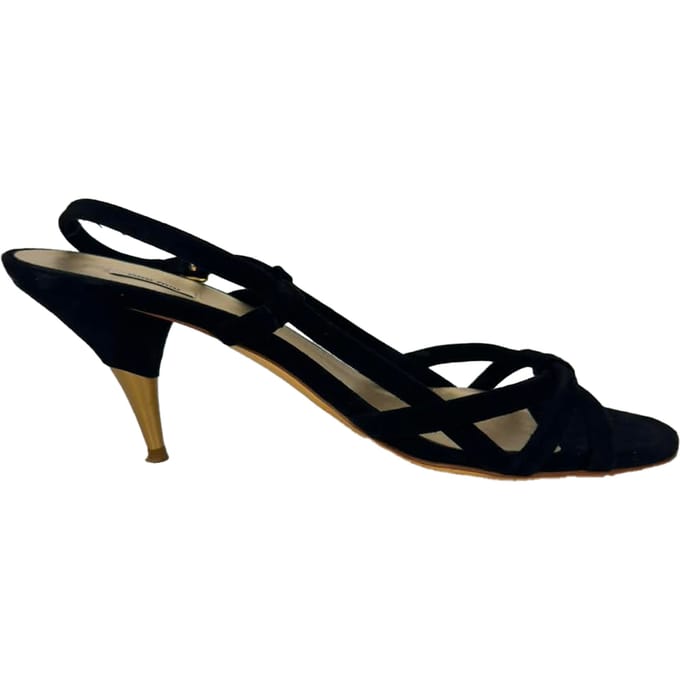 Miu Miu Slingback Sandalen in Zwart Suède