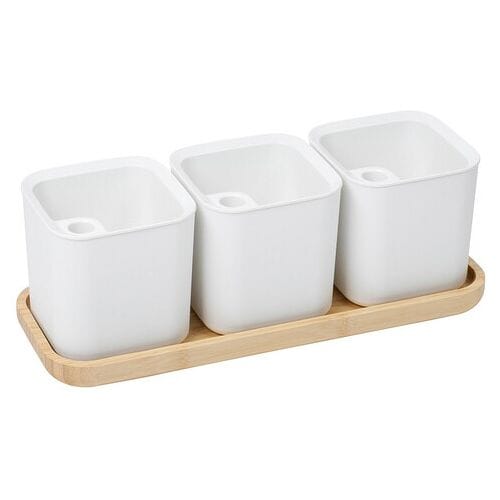 Orthex Eden gerecyclede kruidenpot, set - Wit