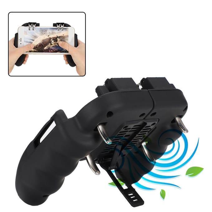 Manette de jeu pour téléphone portable Joystick Ventilateur de refroidissement Dissipation Gamepad black