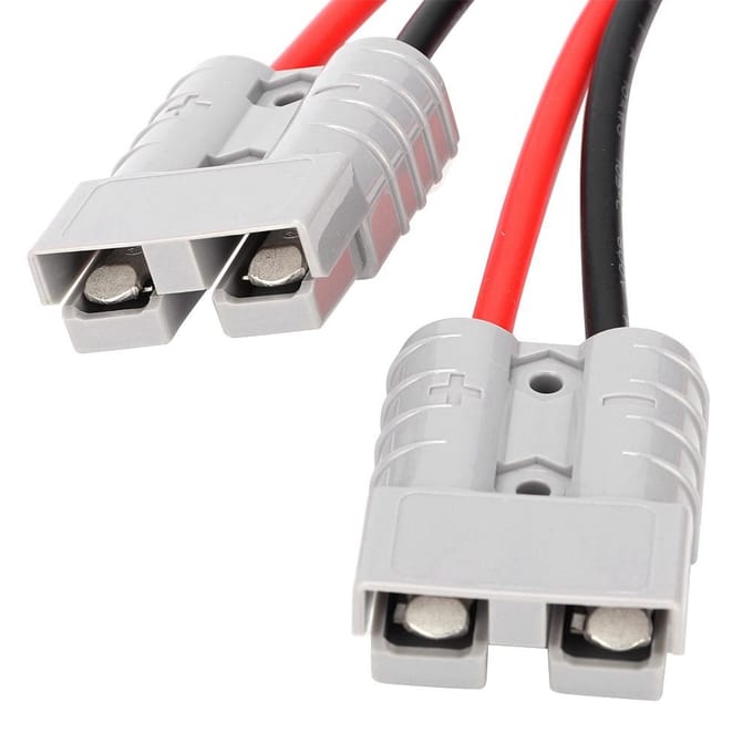 Chargeur de Batterie 50A 600V Connecteur Rapide à Déconnexion avec Câble de 1 pied white