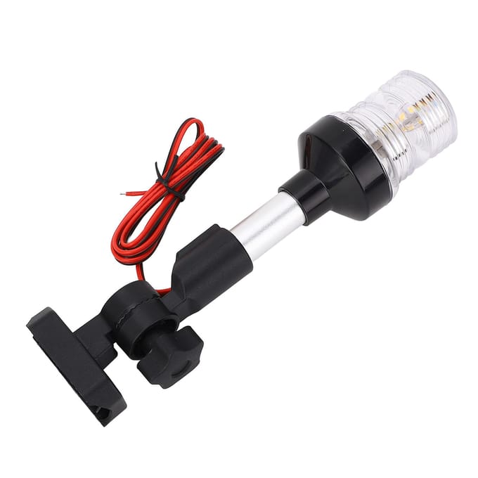 Ankerlicht IP67 Waterdicht Wit Licht LED 3NM Zichtbaarheid Rondom Opklapbaar Boot Heklicht 9in black