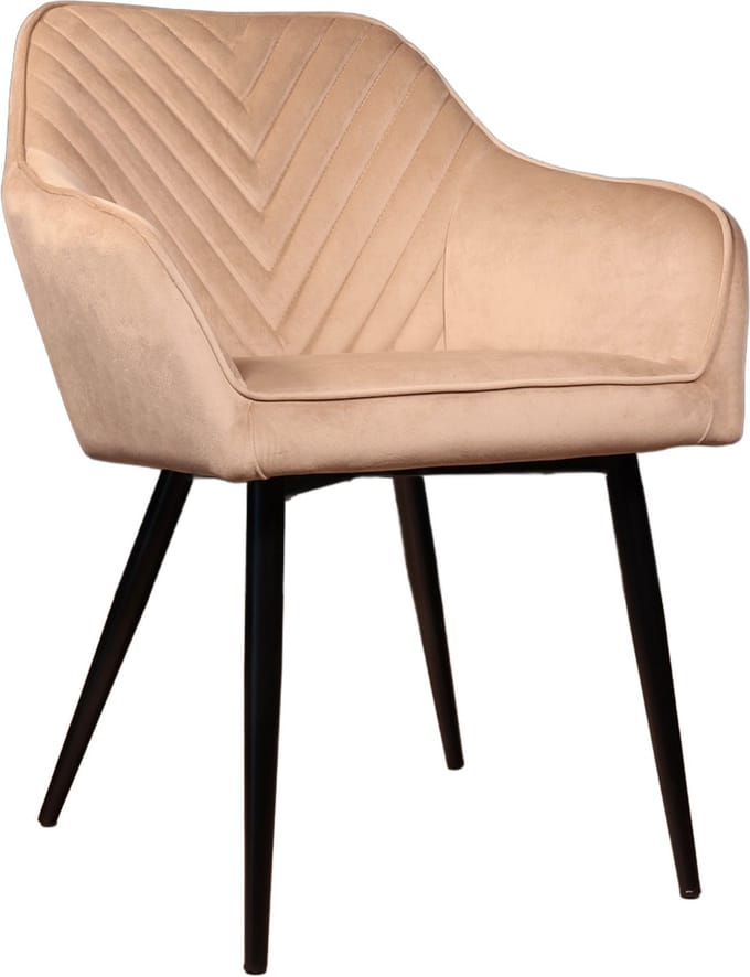 SET DEAL: 4 stuks Eetkamerstoel Darcio lichtbruin velvet eetstoel zetel