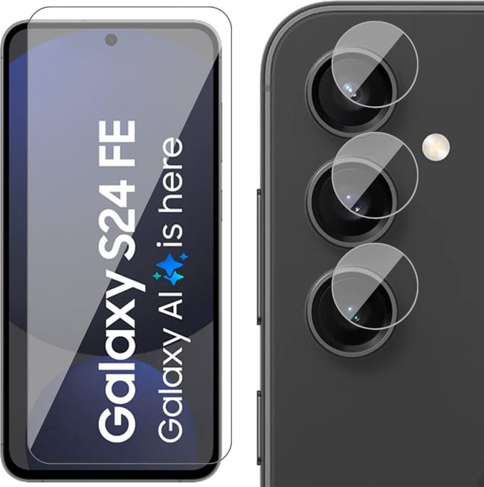 Screenprotector & Camera geschikt voor Samsung Galaxy S24 FE - Glas