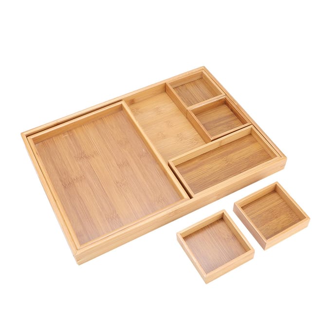 Combinatie Bamboe Gedroogd Fruit Schaal Snackbord Houder voor Thuis Thee Ceremonie brown