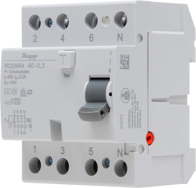 Aardlekschakelaar RCD 40 A 300 mA 4-polig Installatiemateriaal