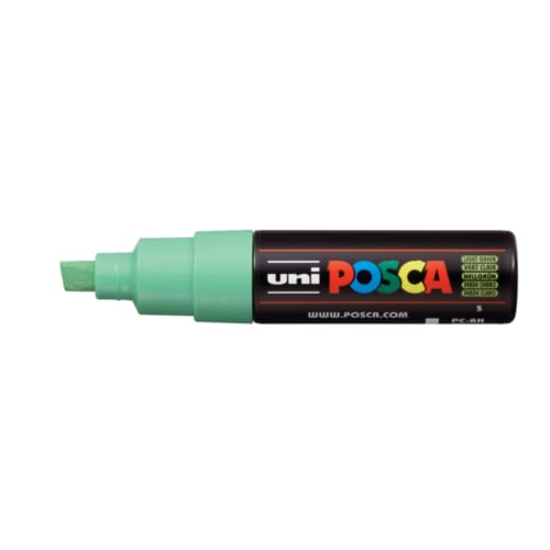 Posca marker met schuine punt schrijfdikte breed lichtgroen