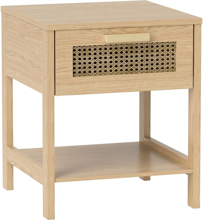 HOMCOM-Nachttisch-MDF-40L x 40B x 48,4H cm-Naturholz