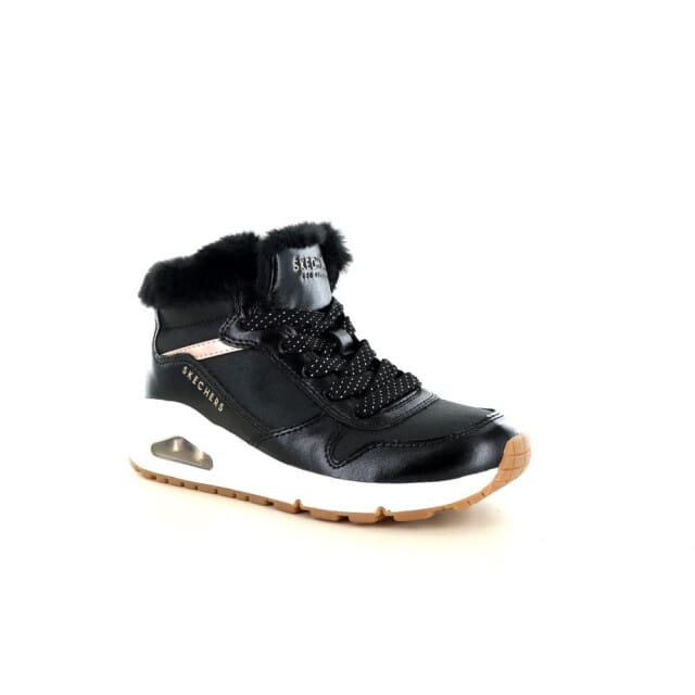 Skechers Uno - Cozy On Air Meisjes Sneakers - Black/Rose Gold