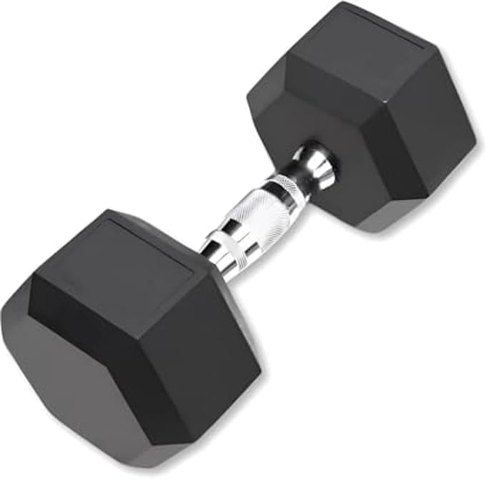 Zeshoekige Halters 7,5 kg met Rubber Coating - Ideaal voor Krachttraining