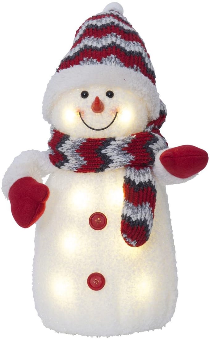 Hoge Sneeuwpop met rode sjaal -38cm