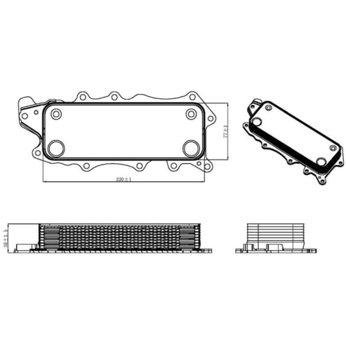 Olie radiator, motorolie NRF 31319