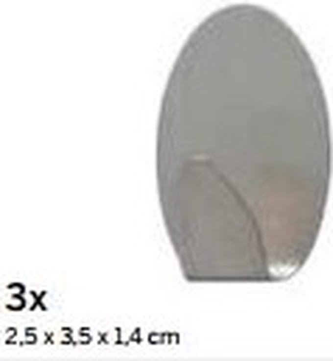 Tiger Baseline Plakhaak Ovaal S Rvs Geborsteld set a 3 stuks 20x32x18mm