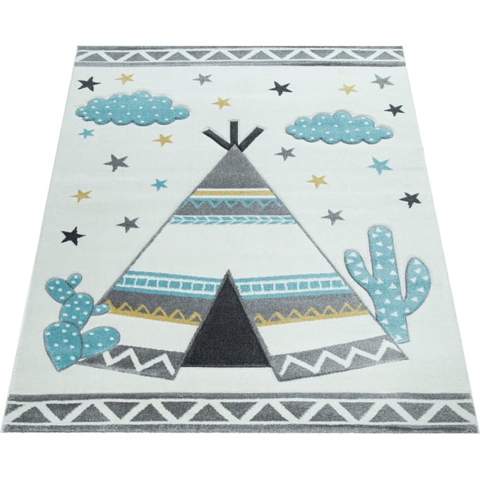 Kindertapijt Elara beige 133 cm vierkant