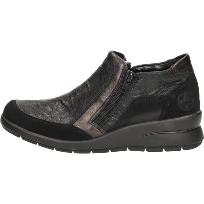 Rieker Enkellaars - L4851-00 Zwart/Brons - Maat 36